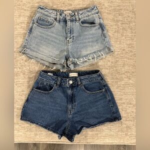 Lot of 2: PacSun Mom Shorts, Light Wash & Med/Dark Wash. Both size 25, EUC.